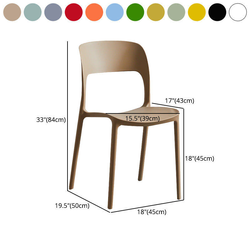 Plastic Contemporary Kitchen Chair Open Back Dining Room Side Chair