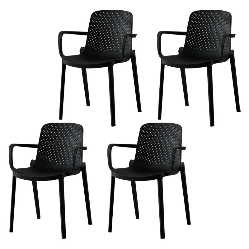 Plastic Modern Contemporary Kitchen Chair Arm Solid Back Dining Room Chair