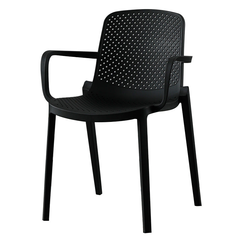 Plastic Modern Contemporary Kitchen Chair Arm Solid Back Dining Room Chair