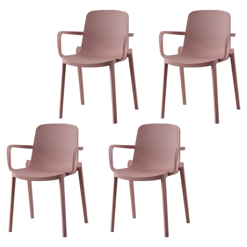 Plastic Modern Contemporary Kitchen Chair Arm Solid Back Dining Room Chair