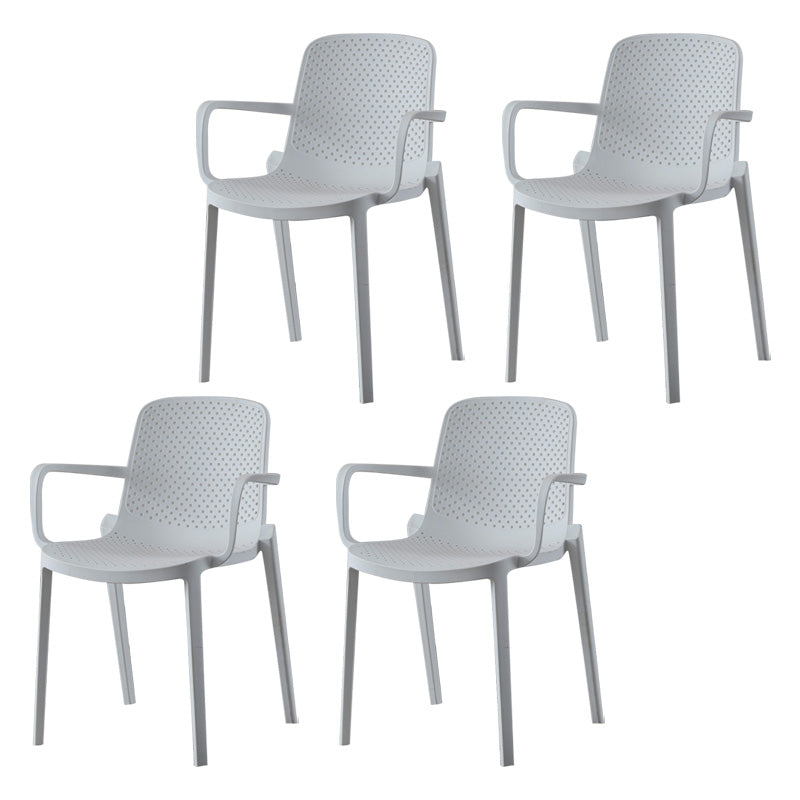 Plastic Modern Contemporary Kitchen Chair Arm Solid Back Dining Room Chair