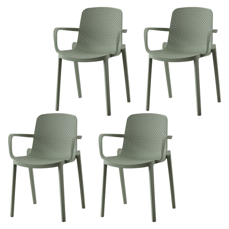 Plastic Modern Contemporary Kitchen Chair Arm Solid Back Dining Room Chair