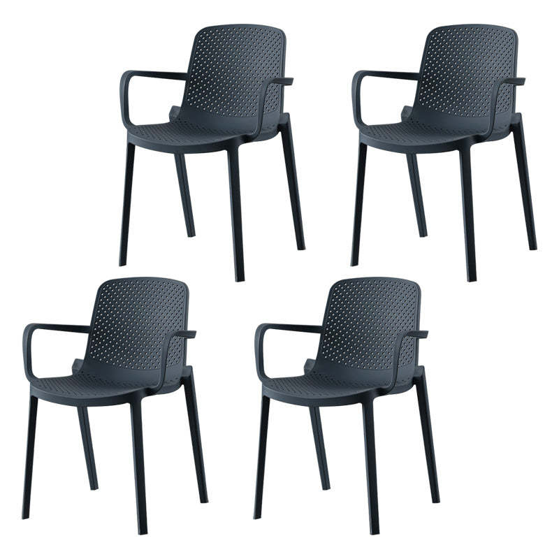 Plastic Modern Contemporary Kitchen Chair Arm Solid Back Dining Room Chair