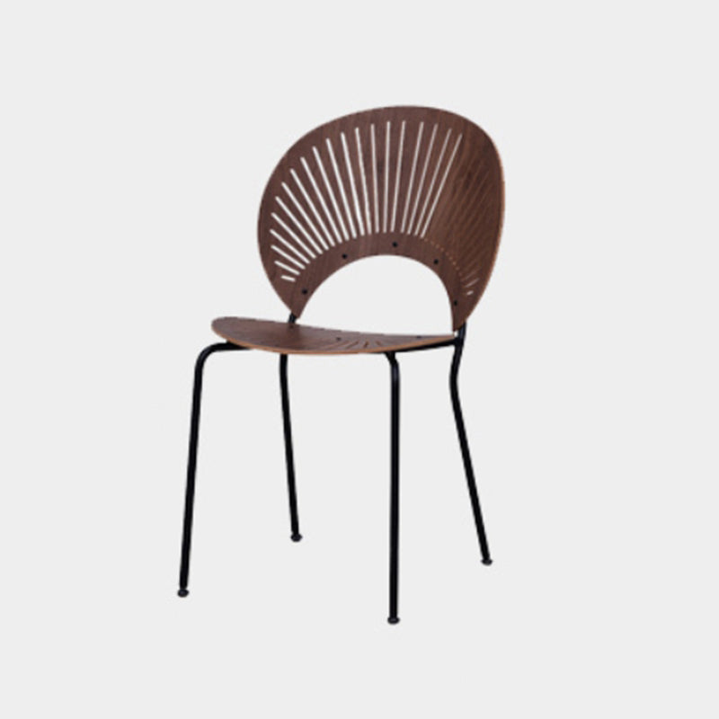 Modern Style Side Chair Open Back Armless Dining Chair for Indoor