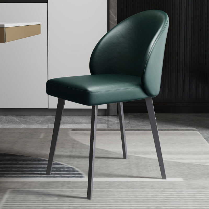 Modern Style Parsons Side Chair Faux Leather Indoor Dining Chair