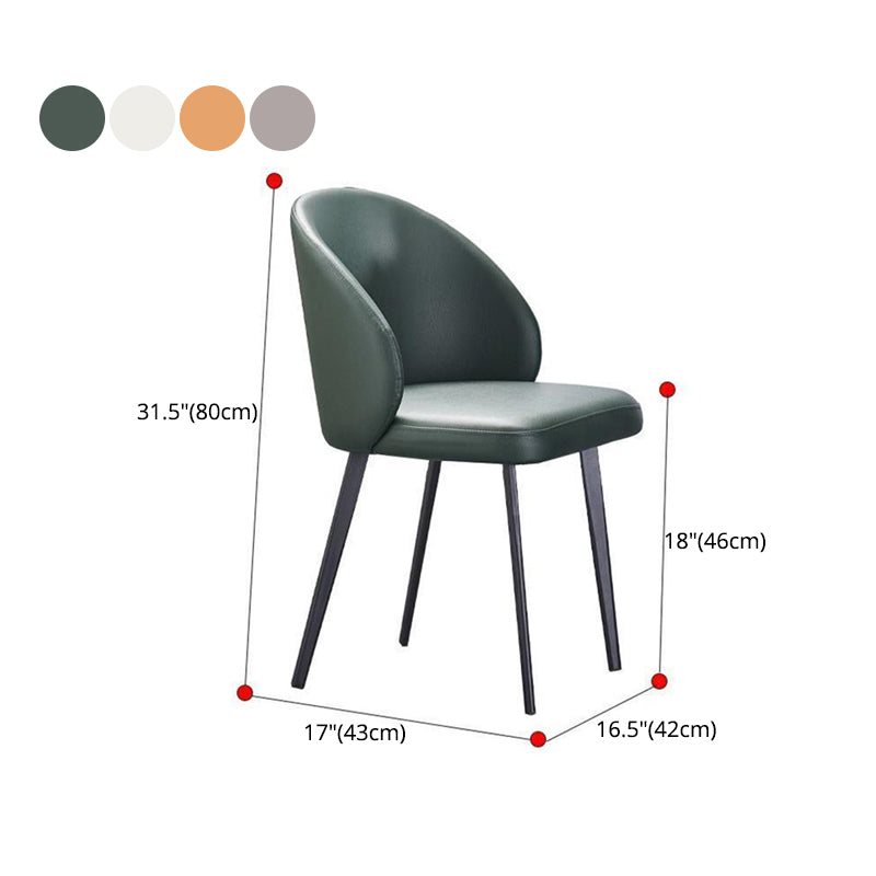 Modern Style Parsons Side Chair Faux Leather Indoor Dining Chair