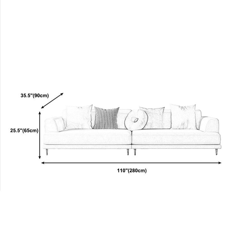 Linen Recessed Sofa  Modern Arm Cushions 35.4"W Sofa for Living Room