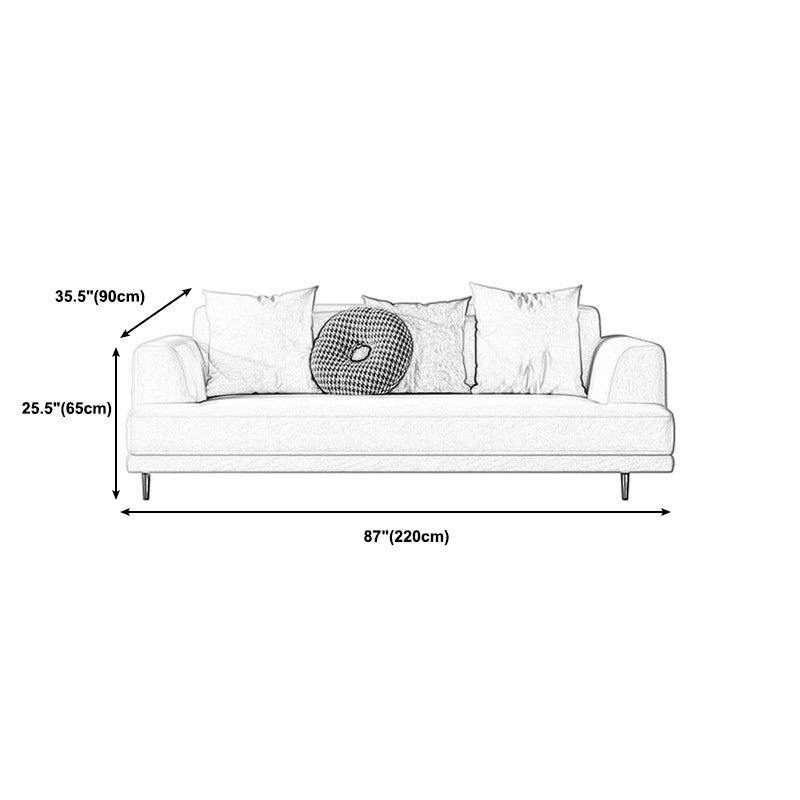 Linen Recessed Sofa  Modern Arm Cushions 35.4"W Sofa for Living Room