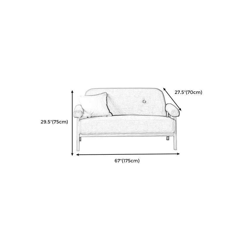 Cotton Blend Square Arm Sofa  Tufted 27"W Modern Sofa  for Living Room