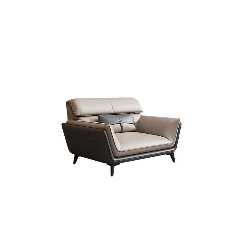 33.46" H Flared Arm Modern Sofa with Sewn Pillow Back Metal Legs Sofa