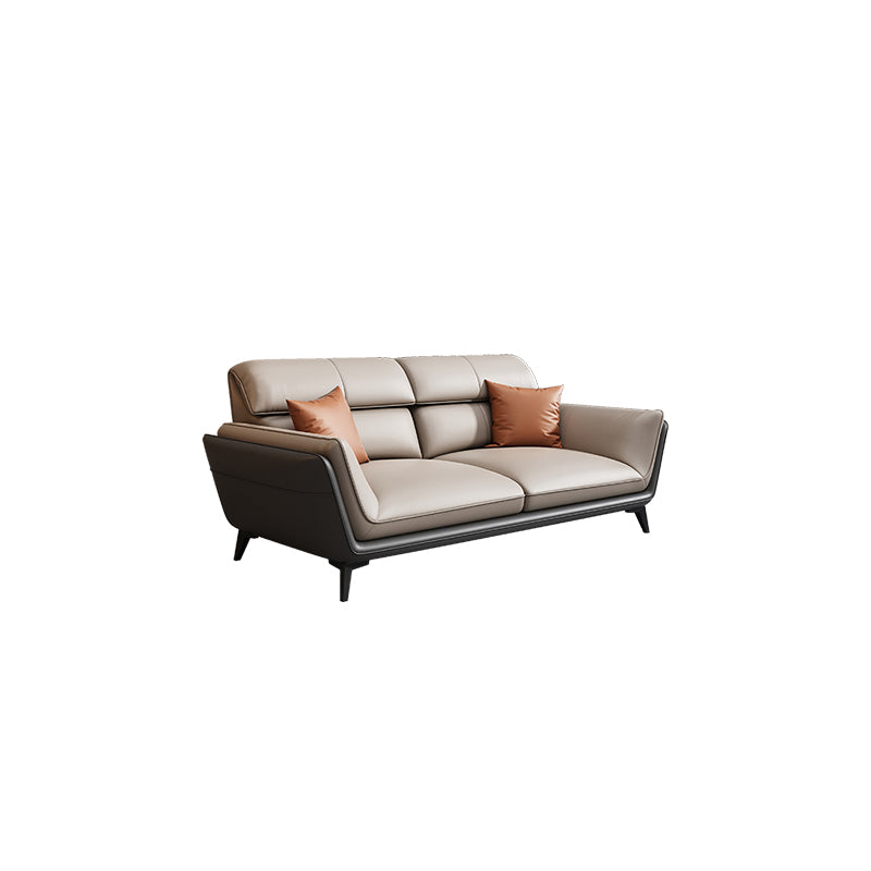 33.46" H Flared Arm Modern Sofa with Sewn Pillow Back Metal Legs Sofa