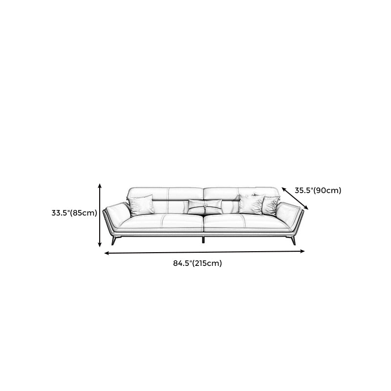 33.46" H Flared Arm Modern Sofa with Sewn Pillow Back Metal Legs Sofa