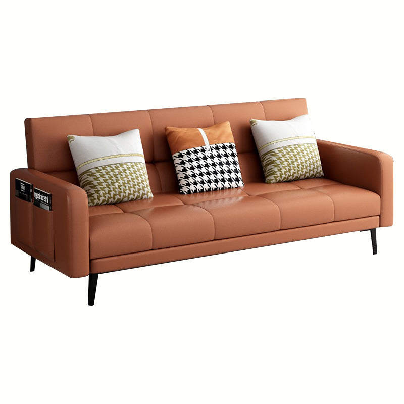 Transitional Modern Biscuit Back Stain Resistant Fabric Sofa 29.53"High Square Arm Sofa