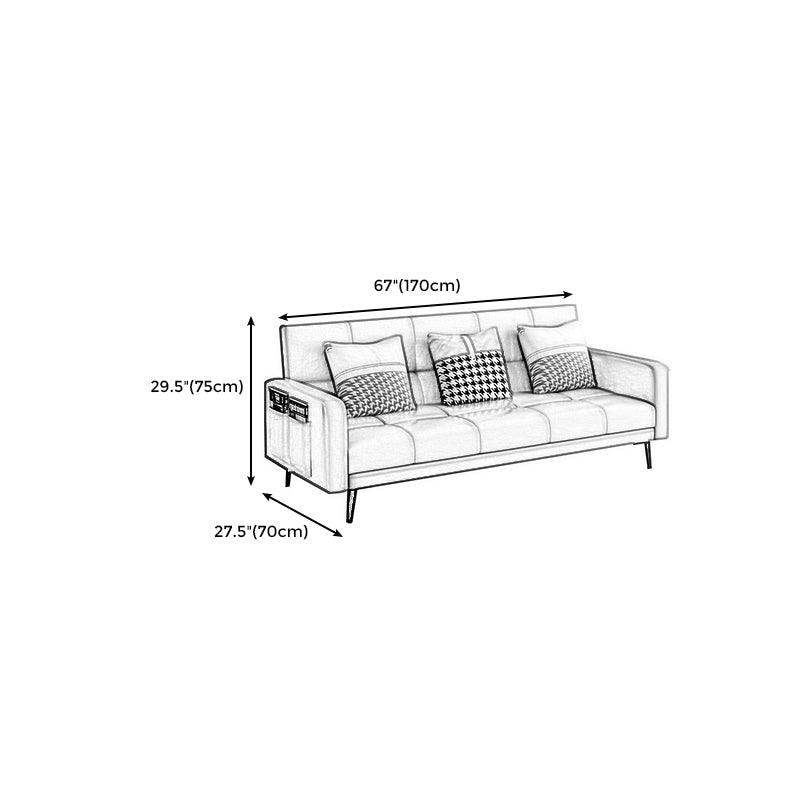 Transitional Modern Biscuit Back Stain Resistant Fabric Sofa 29.53"High Square Arm Sofa