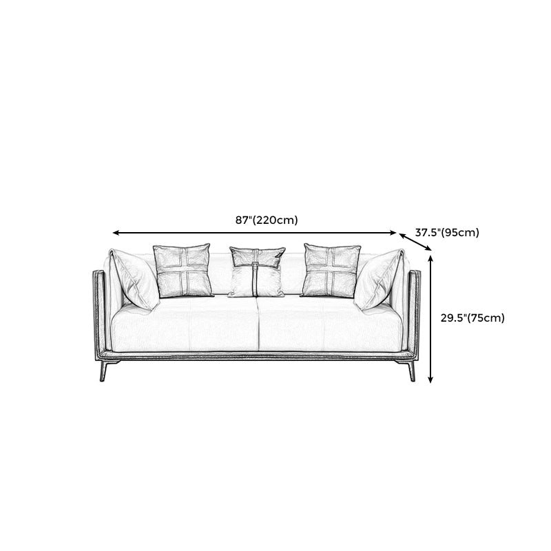 Contemporary Stain-Resistant Faux Leather Sofa/Sectional with Pillowed Back Cushions