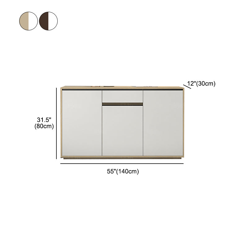 Artificial Wood Living Room Sideboard Cabinet Modern Credenza with Storages and Drawer