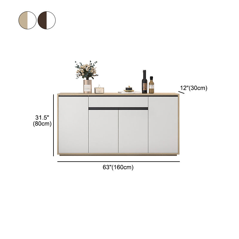 Artificial Wood Living Room Sideboard Cabinet Modern Credenza with Storages and Drawer