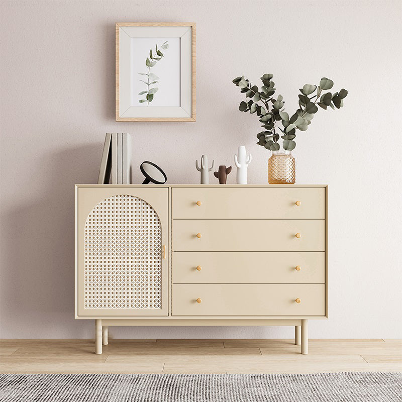 Rattan Living Room Sideboard Cabinet Modern Credenza with Storage and Drawer