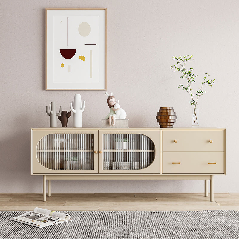 Rattan Living Room Sideboard Cabinet Modern Credenza with Storage and Drawer