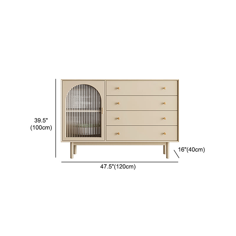 Rattan Living Room Sideboard Cabinet Modern Credenza with Storage and Drawer