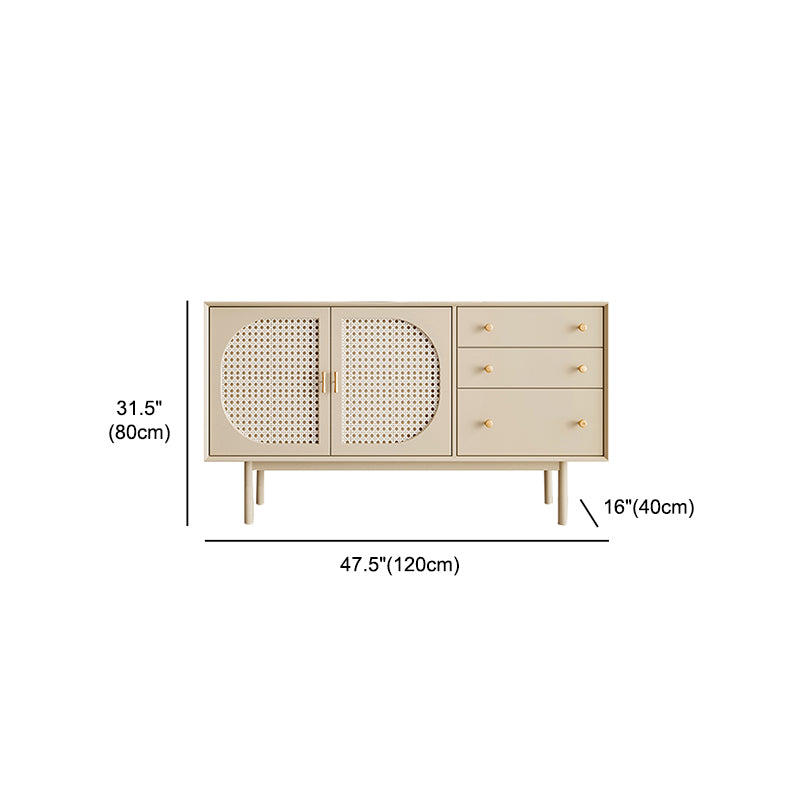 Rattan Living Room Sideboard Cabinet Modern Credenza with Storage and Drawer