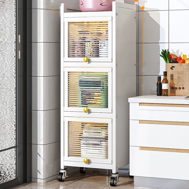 Plastic Door Iron Sideboard Modern Server Cabinet with Storage for Kitchen