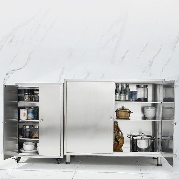 Stainless Steel Kitchen Sideboard Cabinet Modern Server Cabinet with Storage