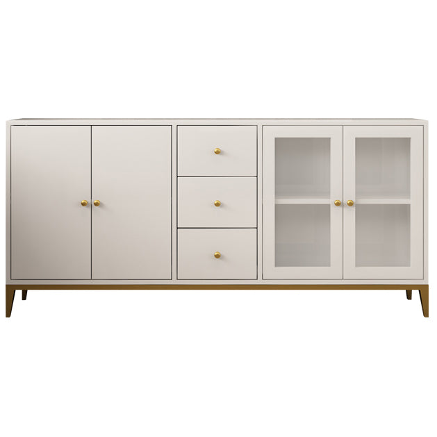 Pine Wood Kitchen Sideboard Cabinet Modern Credenza with Drawer and Storage