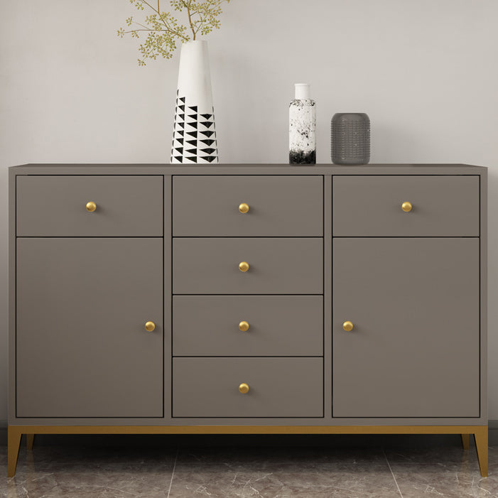 Pine Wood Kitchen Sideboard Cabinet Modern Credenza with Drawer and Storage