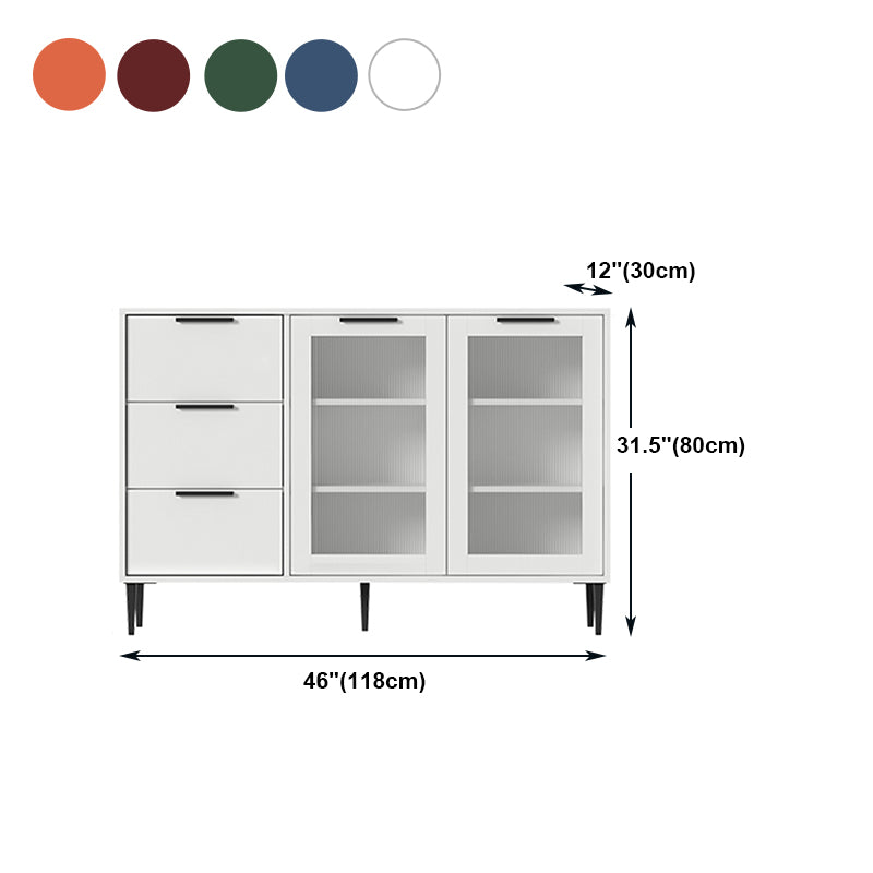 Living Room 32-inch Height Sideboard Contemporary Style Artificial Wood Cupboard