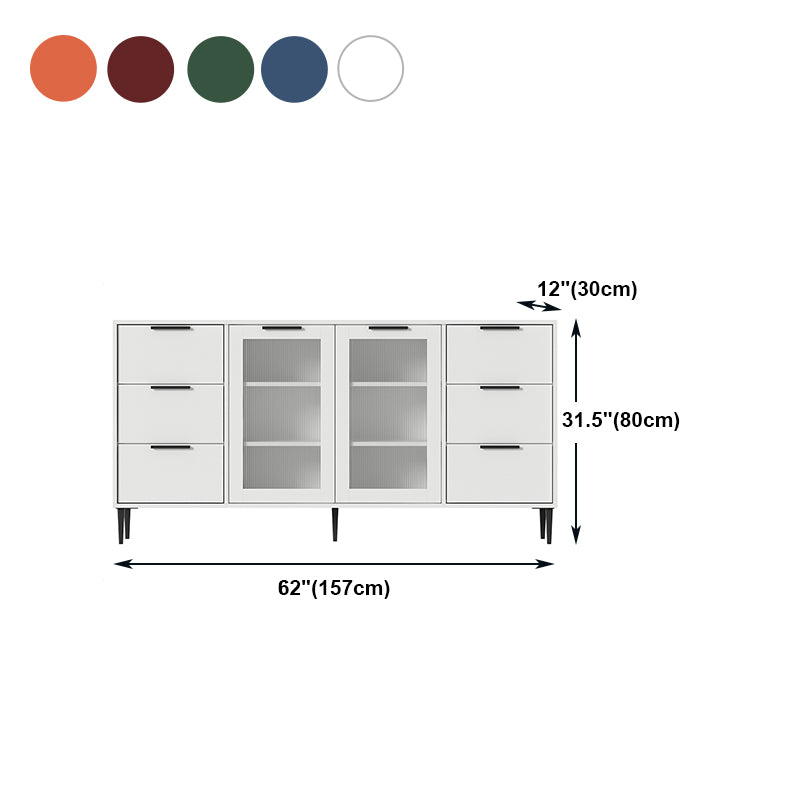 Living Room 32-inch Height Sideboard Contemporary Style Artificial Wood Cupboard