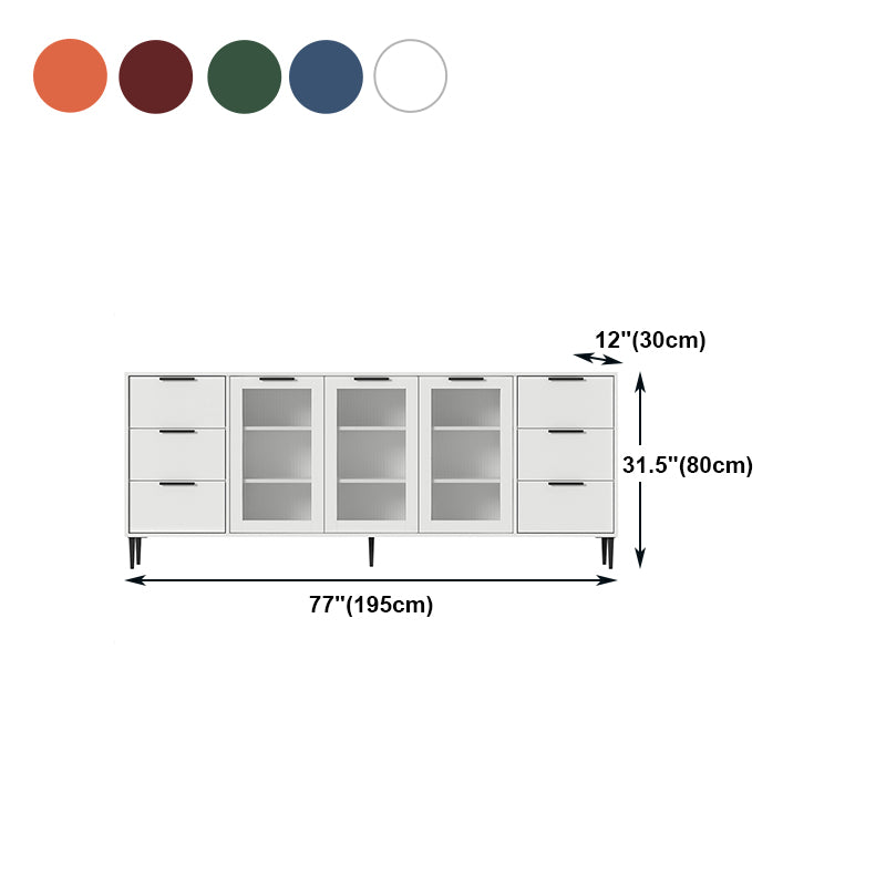 Living Room 32-inch Height Sideboard Contemporary Style Artificial Wood Cupboard