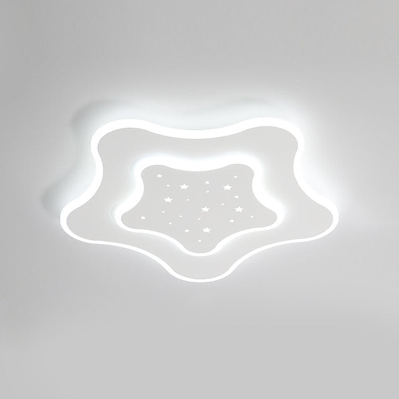 Nordic Star Ceiling Lighting Metal LED Bedroom Ceiling Flush Mount in White