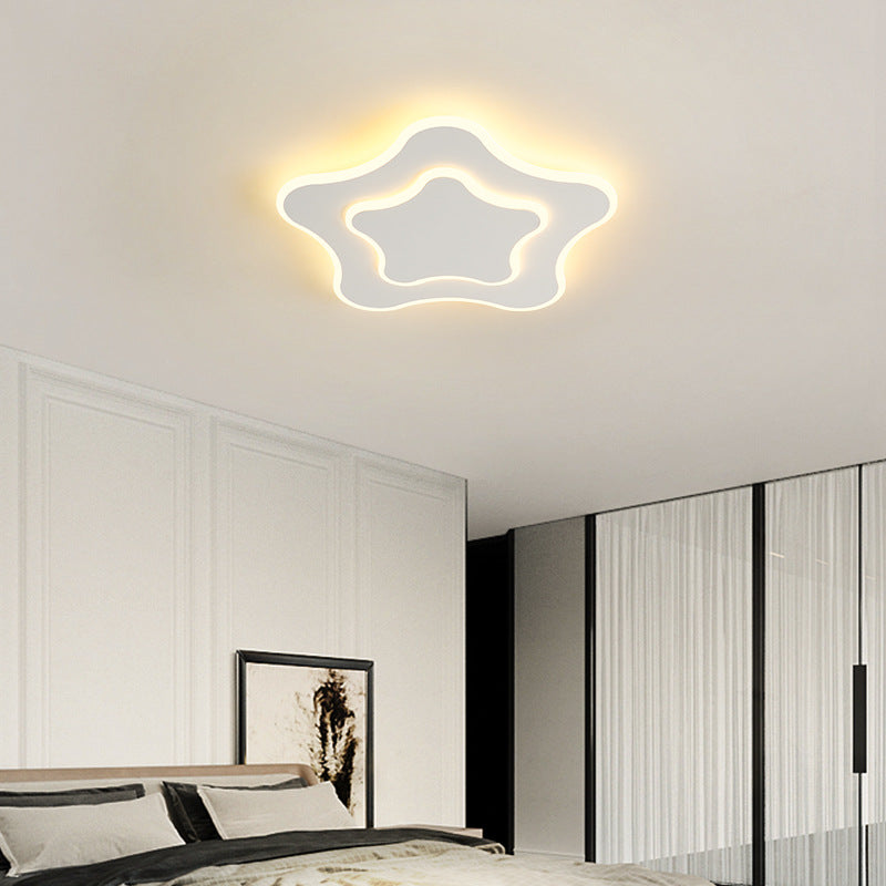 Nordic Star Ceiling Lighting Metal LED Bedroom Ceiling Flush Mount in White