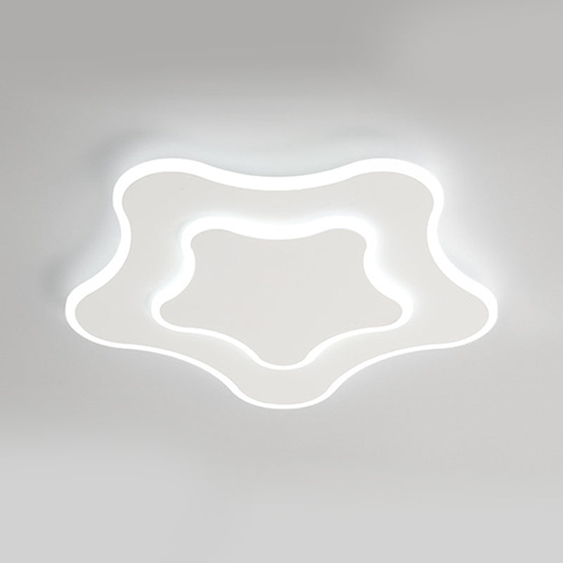 Nordic Star Ceiling Lighting Metal LED Bedroom Ceiling Flush Mount in White