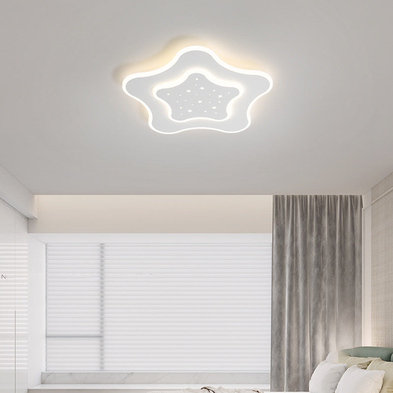 Nordic Star Ceiling Lighting Metal LED Bedroom Ceiling Flush Mount in White