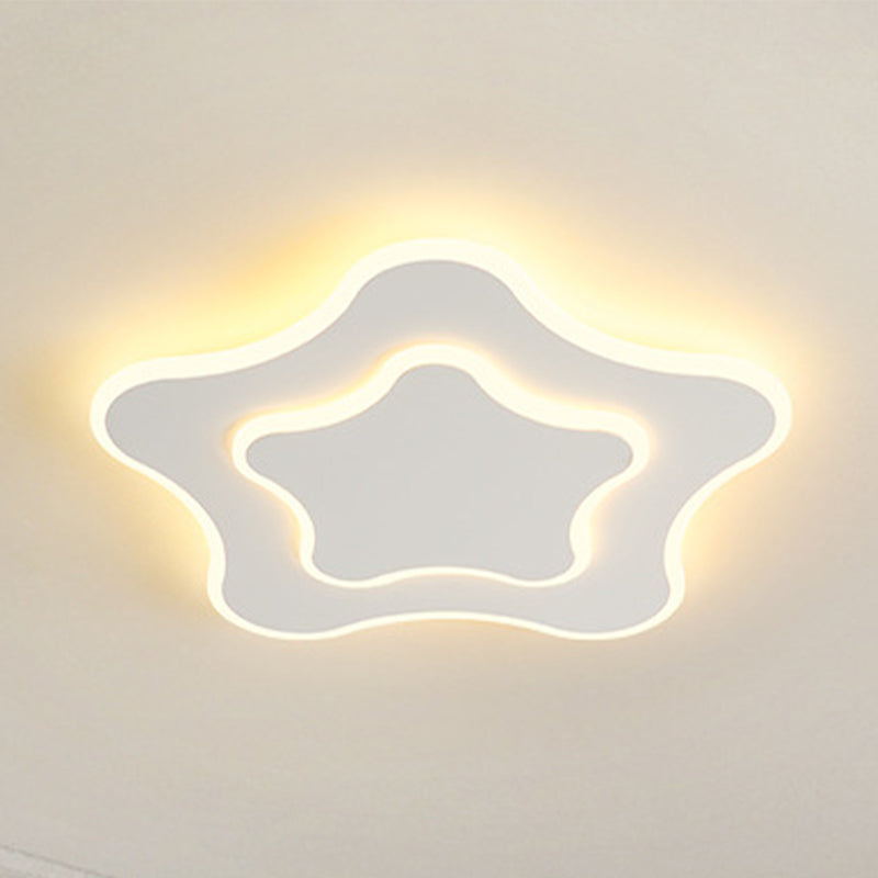 Nordic Star Ceiling Lighting Metal LED Bedroom Ceiling Flush Mount in White