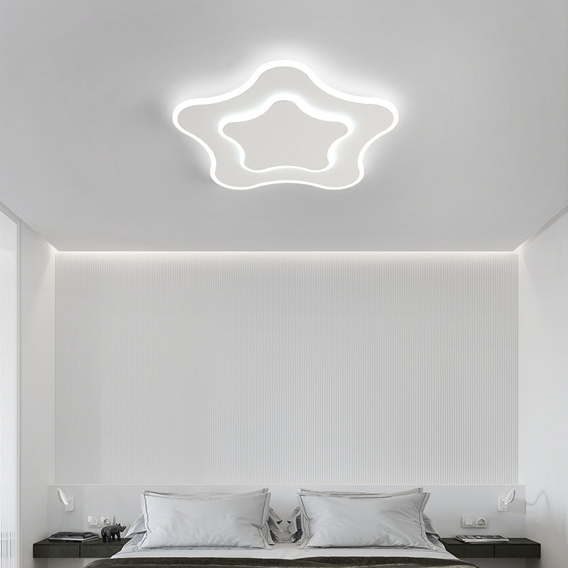 Nordic Star Ceiling Lighting Metal LED Bedroom Ceiling Flush Mount in White