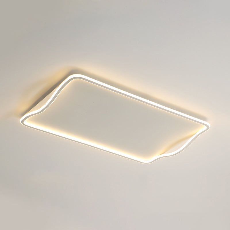 Metal Rectangular Close to Ceiling Lamp Simple Style LED Ceiling Flush