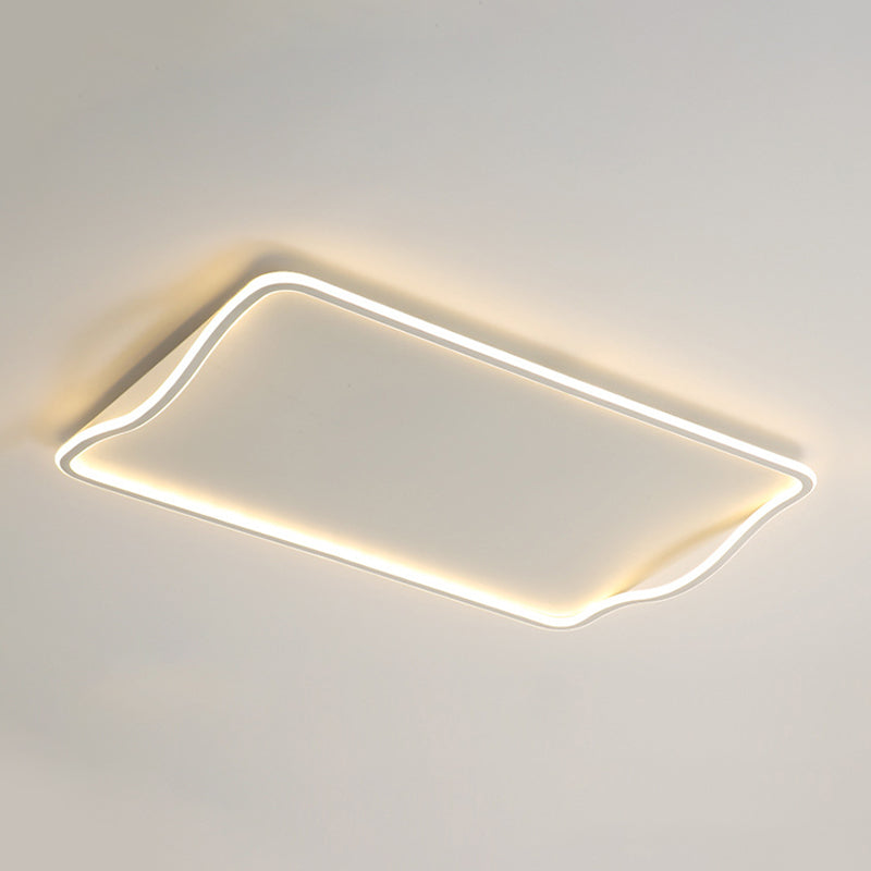 Metal Rectangular Close to Ceiling Lamp Simple Style LED Ceiling Flush