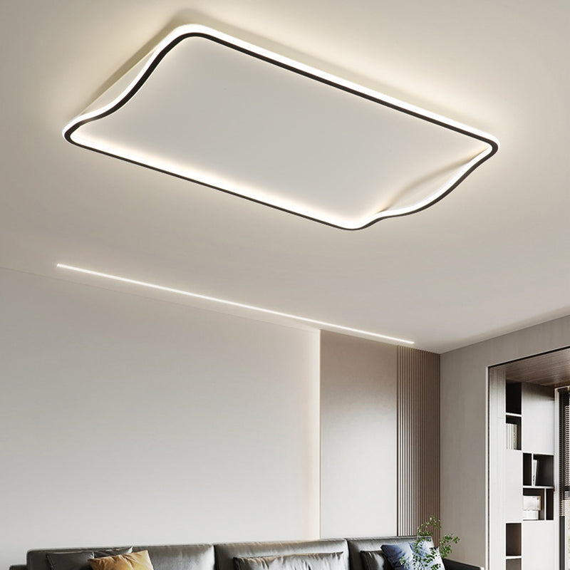 Metal Rectangular Close to Ceiling Lamp Simple Style LED Ceiling Flush