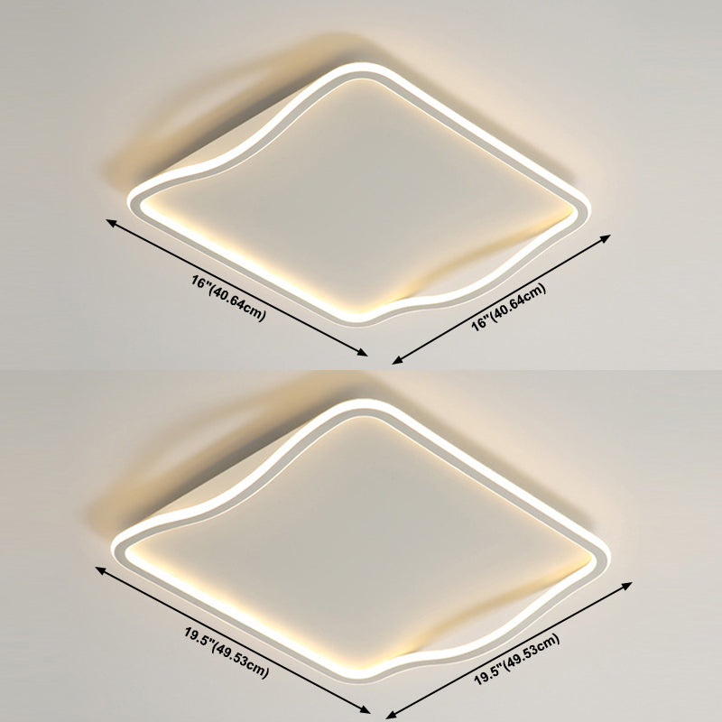 Minimalist Square Ceiling Mounted Fixture Metal LED Bedroom Ceiling Lighting