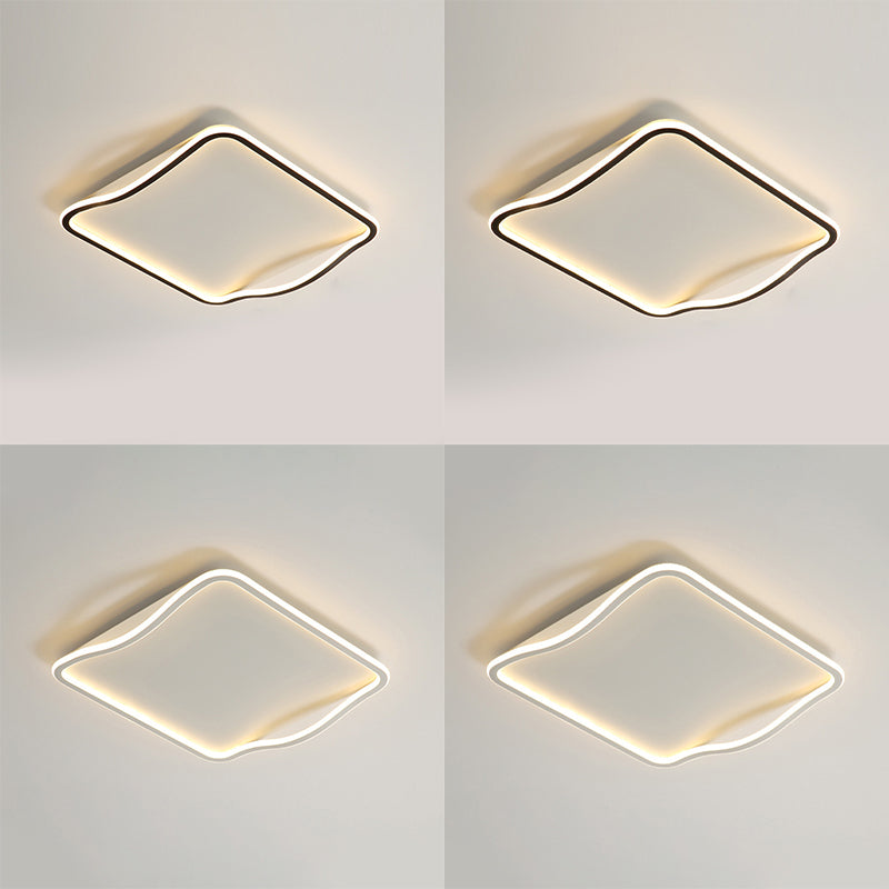 Minimalist Square Ceiling Mounted Fixture Metal LED Bedroom Ceiling Lighting