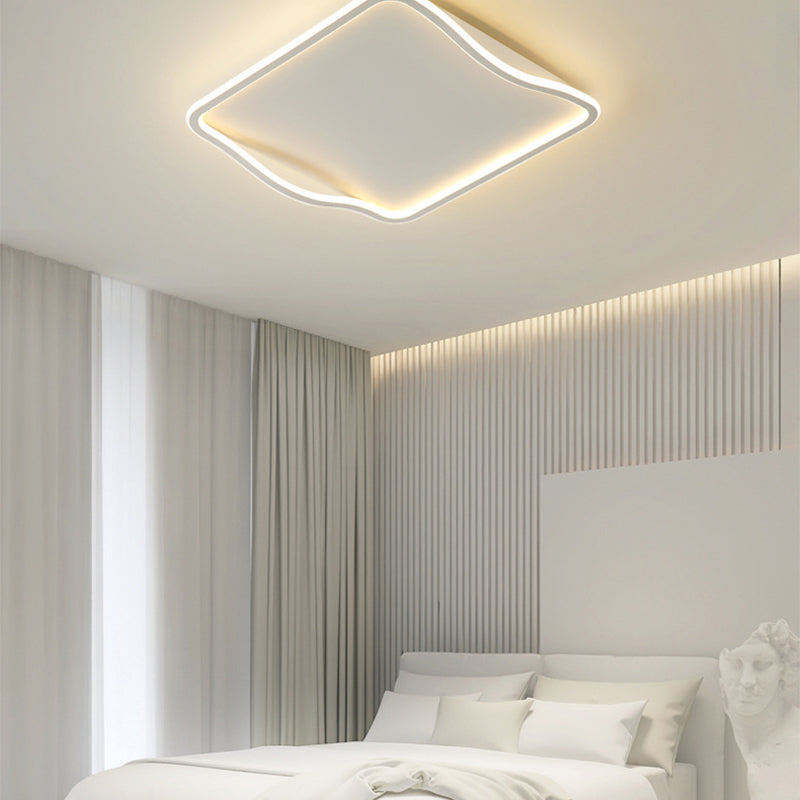 Minimalist Square Ceiling Mounted Fixture Metal LED Bedroom Ceiling Lighting