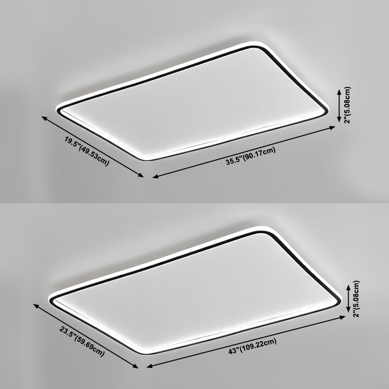 Rectangle Flush Mount Lighting Modern Style LED Metal Ceiling Light