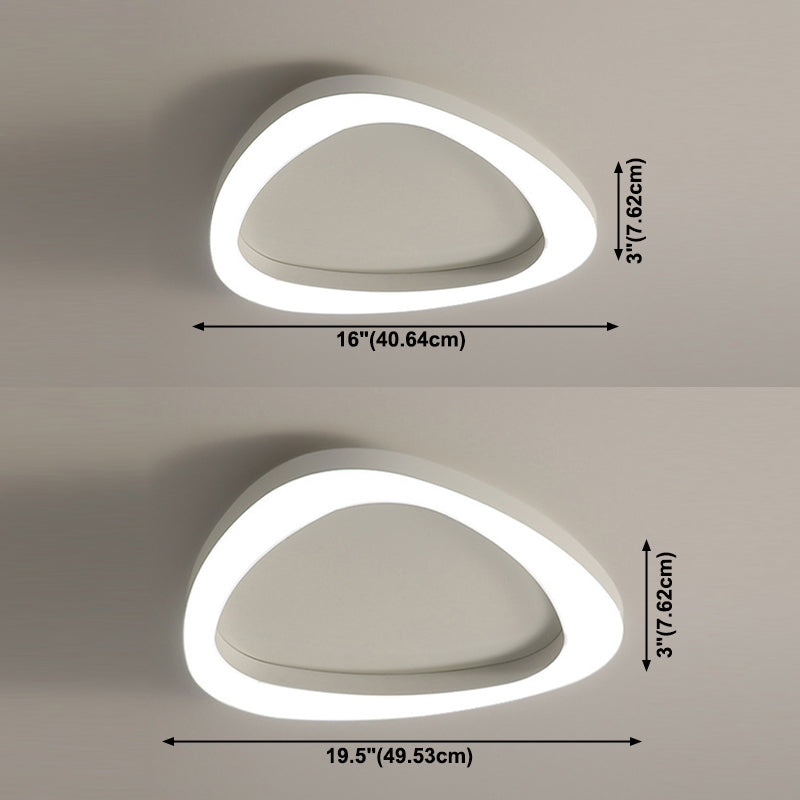 Triangle Flush Mount Fixture Modern Style LED Metal Ceiling Lighting