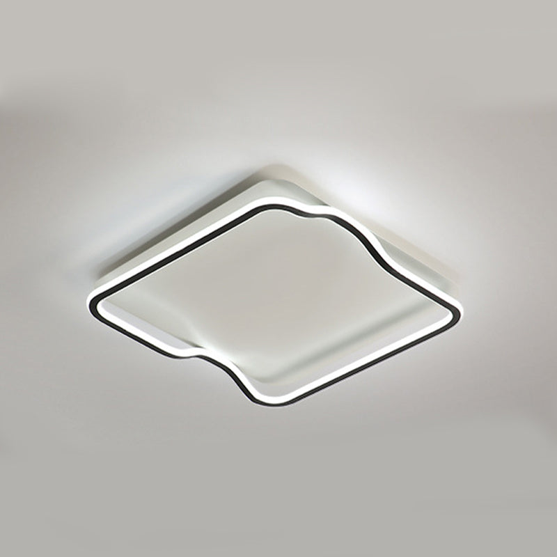 Black Square Ceiling Flush Mount Nordic Style LED Metal Ceiling Light Fixture