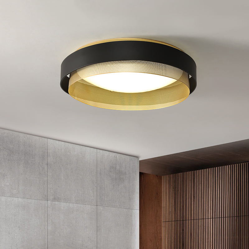 Round Close to Ceiling Lamp Minimalist LED Metal Flush Ceiling Light