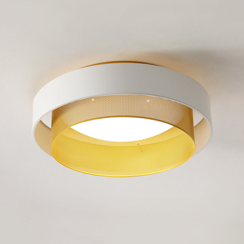 Round Close to Ceiling Lamp Minimalist LED Metal Flush Ceiling Light