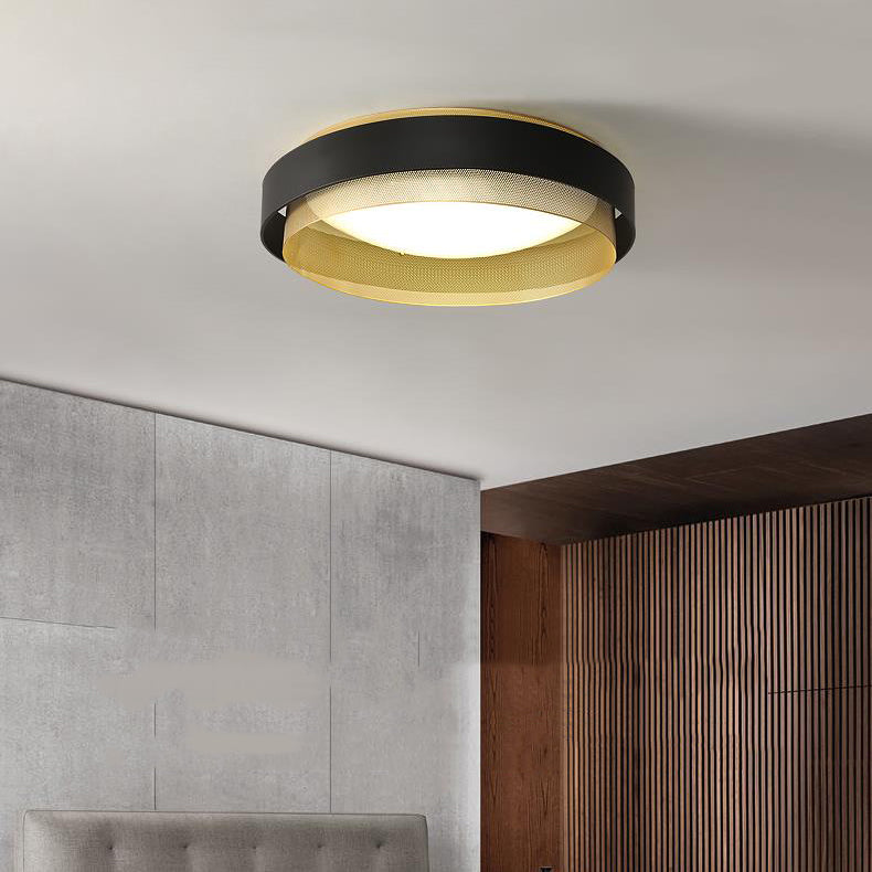 Round Close to Ceiling Lamp Minimalist LED Metal Flush Ceiling Light